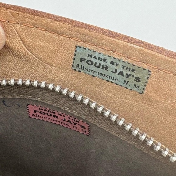 Vintage Four Jay's Hand Tooled Leather Purse Floral Western Bag Albuquerque NM - Picture 14 of 16